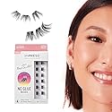 KISS imPRESS Falsies Press On Self Adhesive Eyelashes, 12mm-14mm Glam Volume Press On Lashes, Black, No Glue Needed, Invisible Band, 12 Lash Clusters…