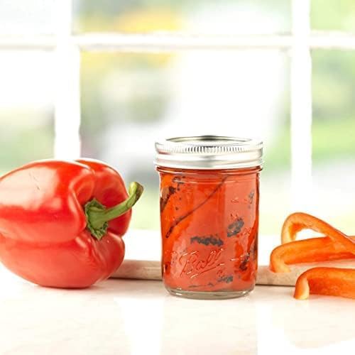 Ball Regular Mouth Mason Jars 8 oz. (12 Pack) - Half Pint Size Jars with Airtight Lids and Bands for Canning, Fermenting, Pickling, Meal Prep or DIY…