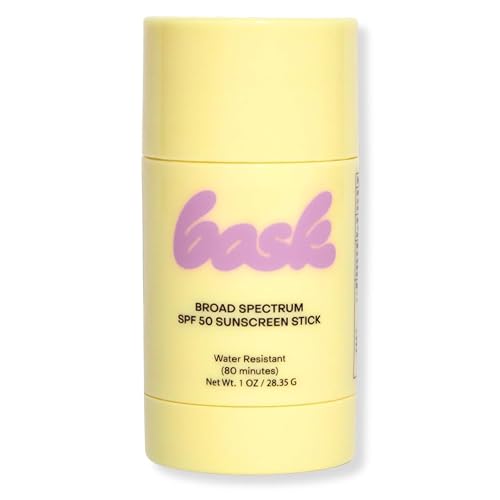Bask SPF 50 Sunscreen Stick - Fragrance Free, Reef Safe Face & Lip Sunscreen for Broad Spectrum Protection - Dermatologist Recommended, Moisturizing