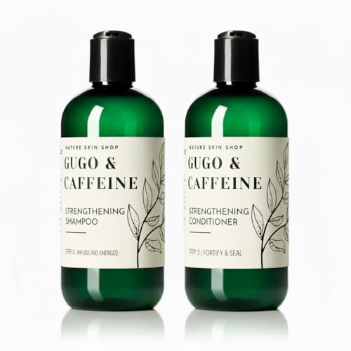 Nature Skin Shop Gugo Shampoo and Conditioner Set for Hair Growth and Thinning, Anti-Hair Fall Treatment with Biotin & Caffeine, Soothes Dandruff