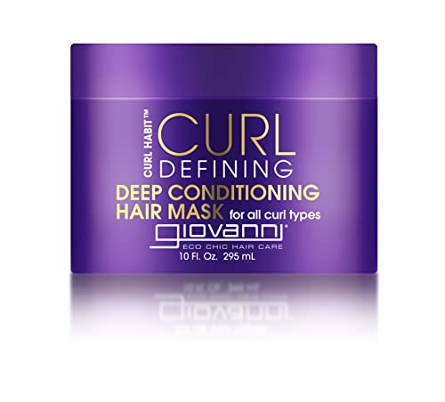 GIOVANNI Curl Habit Curl Defining Deep Conditioning Hair Mask - Deep Conditioner for Dry Damaged Hair, Tames Frizz & Flyaways, Softens Curls, Deep