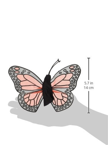 Folkmanis Mini Monarch Butterfly Finger Puppet, Orange, Black