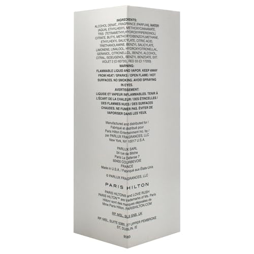 Paris Hilton Love Rush Eau de Parfum Spray Perfume for Women | Floral Fragrance | Notes of Italian Bergamot, Gardenia, Sandalwood and Vanilla |