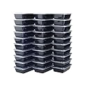 GoodCook Meal Prep Rectangle Single Compartment 30 units, Black, BPA Free