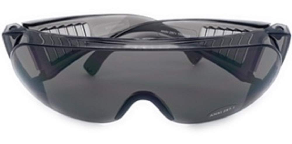 Pink Ribbon Shades, Inc. Fit Over Wear Over Glasses No Blind Spot Yellow Lens Wrap Sunglasses - Night Driving, Clear, Smoke Lens (Smoke 3018)