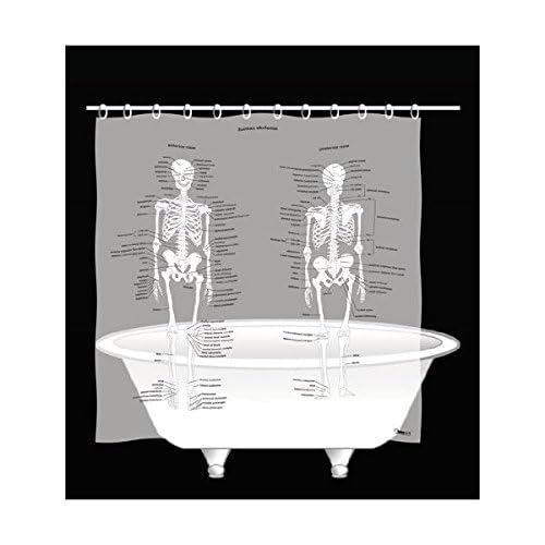 SMART by Simple Memory Art Human Skeleton Shower Curtain - EVA Vinyl, 71" x 71"