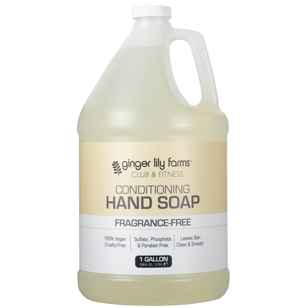 Ginger Lily Farms Club & Fitness Conditioning Liquid Hand Soap Refill, 100% Vegan & Cruelty-Free, Fragrance Free, 1 Gallon (Pack of 4) Beauty & Personal Care Ginger Lily Farms