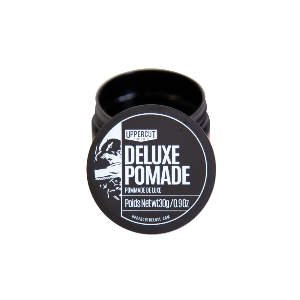 UPPERCUT DELUXE Deluxe Pomade, Midi 0.9 oz / 30g - Strong Hold, High Shine Hair Pomade - Water-Based, Easy Washout - Classic Barber Styling for Slick