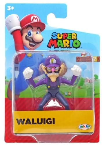 Super Mario Action Figure 2.5 Inch Waluigi Collectible Toy - Packaging May Vary