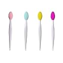 4 PCS Lip Scrub Brush,Double-Sided Silicone Exfoliating Lip Brush Exfoliating Brush for Men Wome Double-sided Soft Lip Brush for Smoother and Fuller