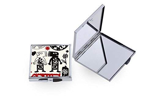SFS METALIC 1 Square Metal Grey Pocket Mirror Sublimation Dye Heat Transfer Craft Engraved 2.2" x 2.2"