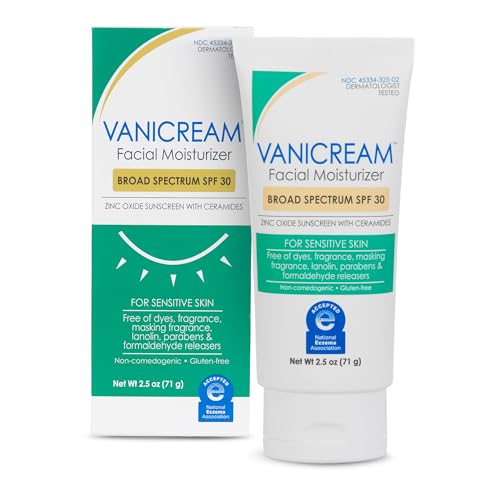 Vanicream Facial Moisturizer SPF 30, 2.5 Fl Oz, Formulated without Common Irritants for Sensitive Skin, Zinc Oxide Mineral Sunscreen, Provides Broad Beauty and Personal Care Vanicream Default Title