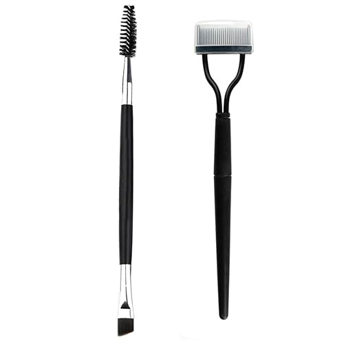BETURY Eyelash Comb,Eyelashes Separator Curler+ Duo Eyebrow Brush and Spoolie Brush, False Eyelashes Applicator Tool 2PCS
