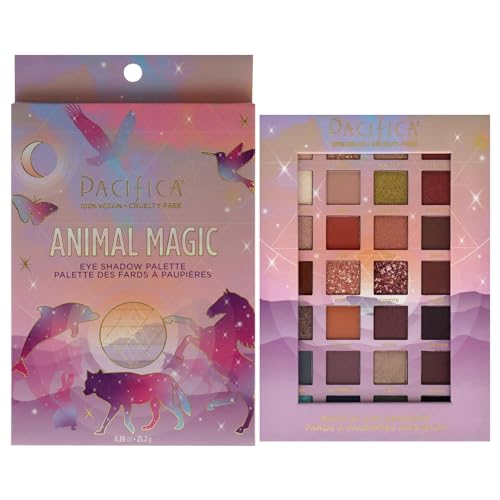 Pacifica Eyeshadow Palette - Animal Magic with Colorful Blendable Shades, Highly Pigmented Mineral Eyeshadow, Talc-Free, Vegan & Cruelty-Free, 0.89 oz