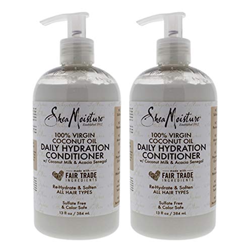 Shea Moisture 100% Virgin Coconut Oil Conditioner 13 Ounce (384ml) (2 Pack)