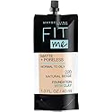 Maybelline New York Fit Me Matte + Poreless Liquid Foundation, Pouch Format, 220 Natural Beige, 1.3 Ounce