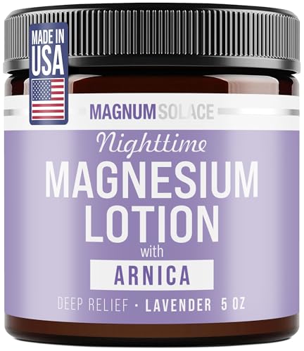 Magnum Solace Nighttime Magnesium Lotion with Arnica - Highly Concentrated Magnesium for Muscles & Joints - Apply to Legs or Feet Before Bed Beauty and Personal Care Magnum Solace Default Title