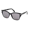 Tom Ford Elsa Polarized Smoke Butterfly Ladies Sunglasses FT1108 01D 55, Shiny Black