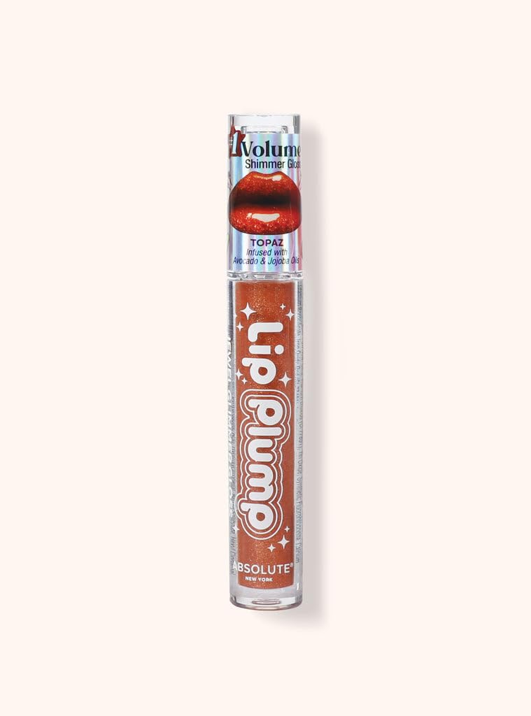 Absolute New York Lip Plump Jewel Glimmer Gloss, 0.085-Fluid Ounce, Topaz