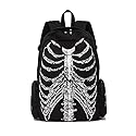 LREUIP Goth Backpack Grunge Backpack Y2k Fashion Skull Backpack Hooded Backpack Gothic Black Shoulder Bag Goth Messenger Bag (Backpack Skeleton)…
