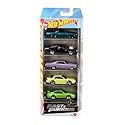 Hot Wheels Fast & Furious Toy Cars, Set of 5 1:64 Scale Die-Cast Vehicles Inspired by & Seen in The Fast Movies