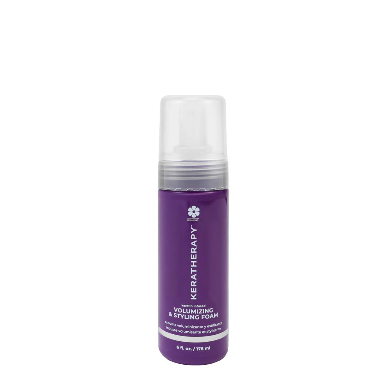 KERATHERAPY Keratin Infused Volumizing Nourishing Styling Foam, 6 fl. oz., 178 ml - Hair Styling Foam with Sunflower Oil, Linseed Oil, & Olive Fruit
