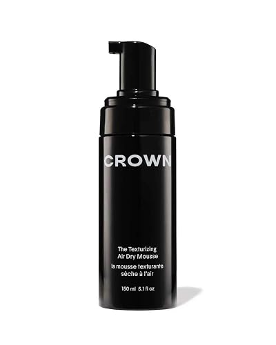 CROWN AFFAIR The Texturizing Air Dry Hair Mousse, 5.1 Fl Oz (Pack of 1), Black