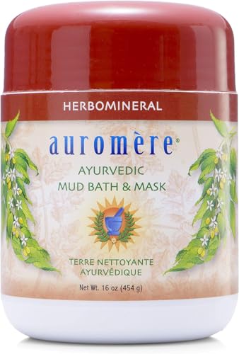 Auromere Ayurvedic Indian Healing Clay Mask for Natural Skin Care - Exfoliating Body Scrub and Facial Mask for Skin and Face Care - Mud Mask Unclogs
