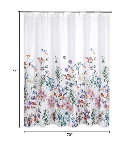 Allure Home Creation Savannah Floral Polyester Fabric Printed Shower Curtain 72"x70"