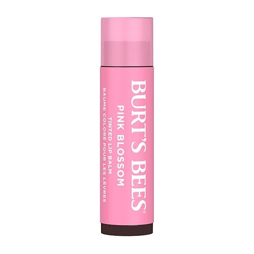 Burts Bees 100% Natural Tinted Lip Balm, Pink Blossom with Shea Butter & Botanical Waxes 1 Tube
