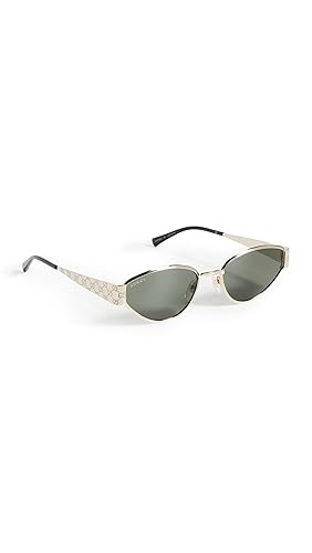 Gucci Women's Cat Eye Sunglasses, Gold-Gold-Grey, One Size