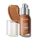 Revlon Illuminance Skin-Caring Liquid Foundation, Hyaluronic Acid, Hydrating and Nourishing Formula with Medium Coverage, 417 Warm Caramel, 1 fl oz