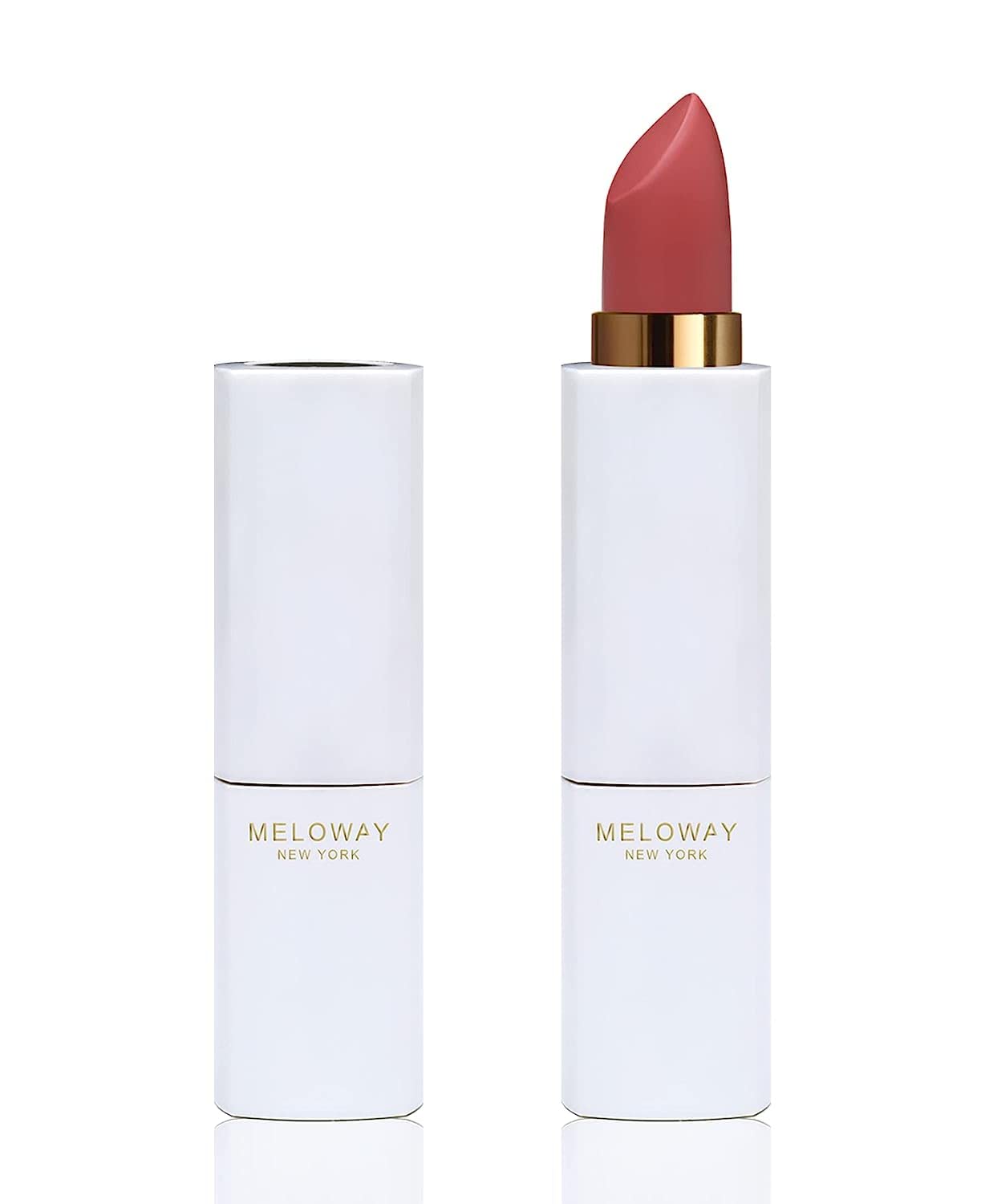 MELOWAY Hi-Rise Hydrating Matte Lipstick | Moisturizing, High-Pigment, Vegan Formula | Long-Lasting, Non-Drying, One-handed Capless Lipstick for Easy