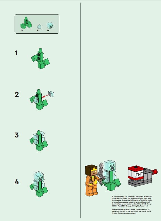 LEGO Minecraft Mini Set: Hero Minifigure with Charged Creeper