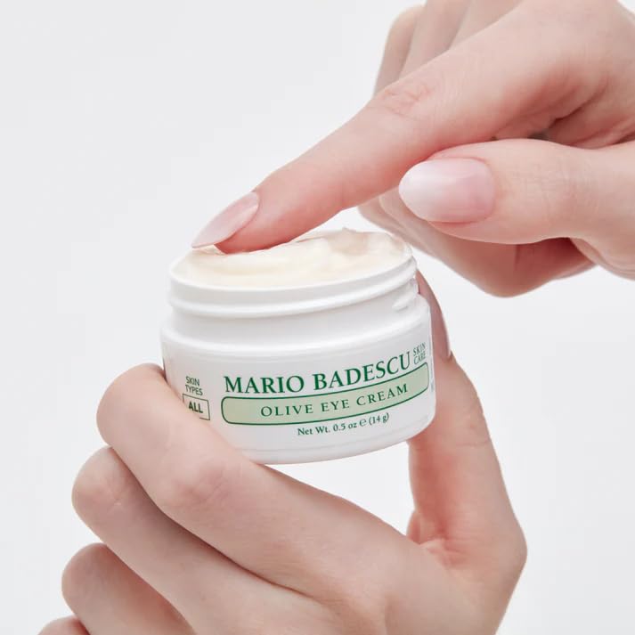 Mario Badescu Olive Eye Cream for Dry & Sensitive Skin | Rich Under Eye Cream with Olive Leaf Extract & Cocoa Butter | Nourishes Dry Under Eyes | 0.5