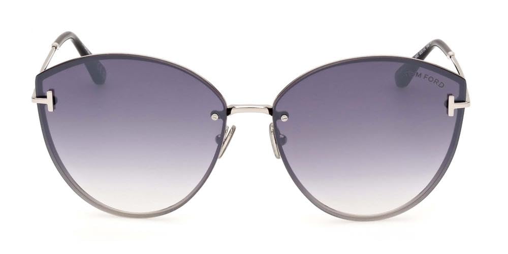 Tom Ford EVANGELINE FT 1106 Shiny Palladium/Grey Shaded 63/14/140 women Sunglasses