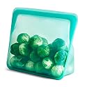 Stasher Premium Silicone Reusable Food Storage Stand-Up Mid Bag, Aqua, Microwave, Sous Vide, Dishwasher, Oven and Freezer Safe, BPA Free, Leak-free…