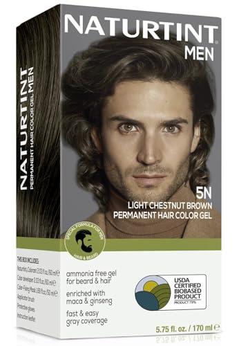 Naturtint Mens Permanent Hair Color for Hair Beard and Mustache (5N Light Chestnut Brown)