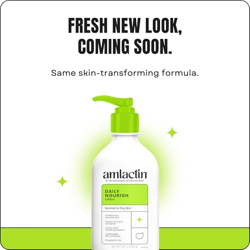 AmLactin Daily Nourish 12% - 14.1 oz Body Lotion with 12% Lactic Acid - Exfoliator and Moisturizer for Dry Skin (Packaging May Vary)