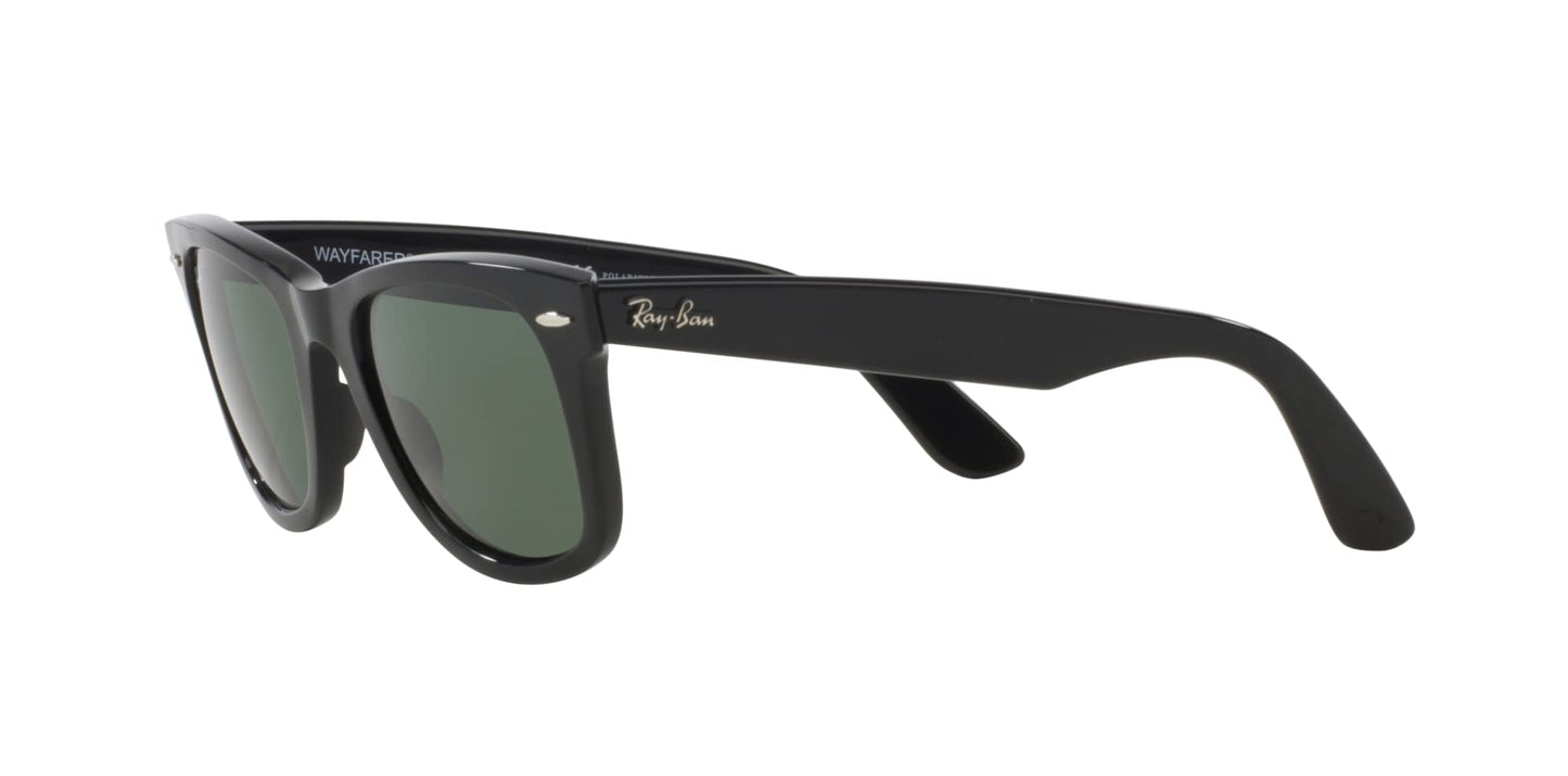 Ray-Ban RB2140 Original Wayfarer Sunglasses, Black/Green, 50 mm