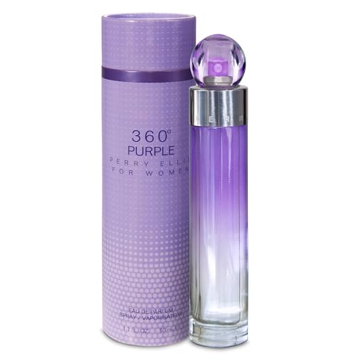 Perry Ellis 360° Purple Eau De Parfum Spray for Women - Perfume for Women, Fruity & Floral Fragrance, EDT, Designer Scent for Her, Long Lasting - 1.7