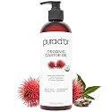 PURA D'OR ORGANIC Castor Oil (16 Oz) Pure Cold-Pressed Hexane-Free USDA Certified