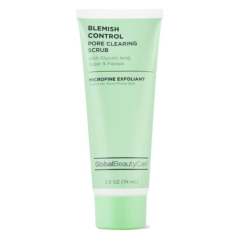 Global Beauty Care Blemish Control Skincare Kit - Clarifying Facial Cleanser, Exfoliating Scrub, Dark Spot Treatment & Soothing Moisturizer to Help