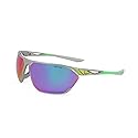 Nike DC3407-011 Stratus Sunglasses Brushed silver/Green Frame Color, Grey With Turquoise Mirror Lens
