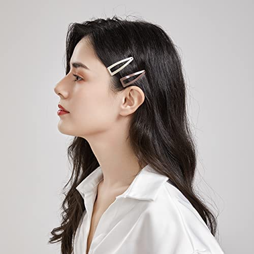 Dofash Double Grips 4.5CM/1.77 Inch Small Hair Clips Hair Barrettes Snap Clips Metal Accessories For Woman-6 Count (Brown)