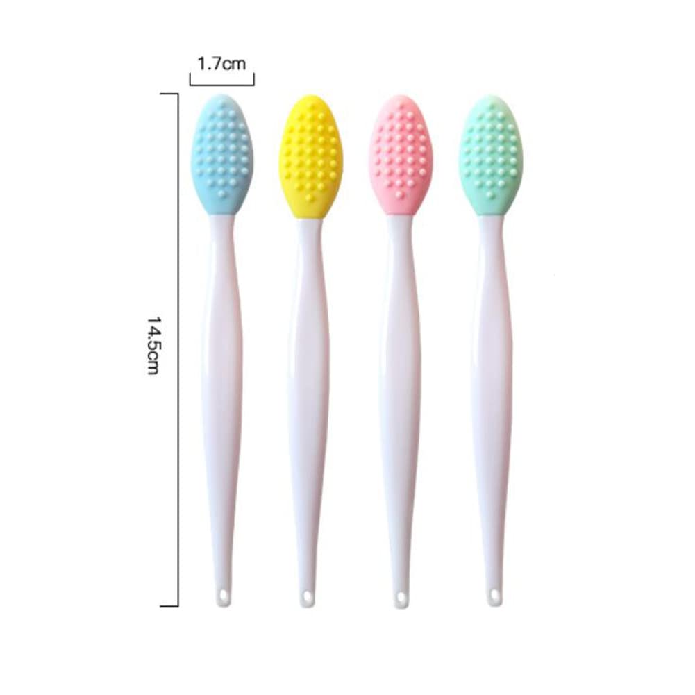 Doromy 18 Pack Silicone Exfoliating Lip Brush Exfoliator Soft Double-Sided Lip Brushes Lip Scrub Soft Cleaning Nose Brush Beauty Tool for Smoother