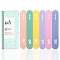 ZMOI Professional Mini Nail File - 12 Stylish - Practical Fingernail File Pack for Natural and Acrylic Nails 100/180 Emery Boards (Macaroon Color)