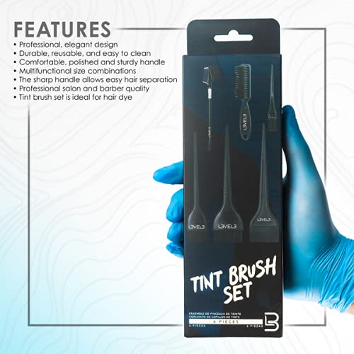 L3 - Tint Brush Set - Professional and Elegant Design - Use for Dye, Tint, and Color Needs - Comfortable and Polished Handle - Level Three Hair Color