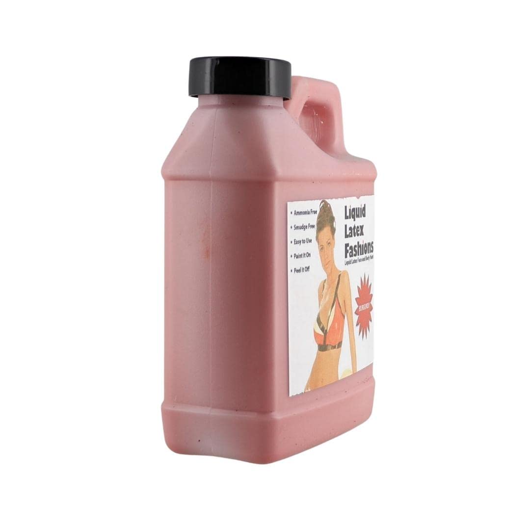 Burgundy 8 Oz - Liquid Latex Body Paint, Ammonia Free No Odor, Easy On and Off, Cosplay Makeup, Creates Professional Monster, Zombie Arts
