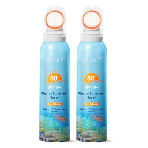 Reef Safe Mineral Sunscreen Spray SPF 50+ with Zinc Oxide, Broad Spectrum UVA/UVB Protection, Lightweight Non-Greasy, Travel Size Sunscreen for Face Beauty and Personal Care ONSART Default Title